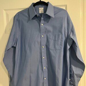 Brooks Brothers Regent Non-Iron Dress Shirt w/ Collar Stays - Blue - Size 16 4/5